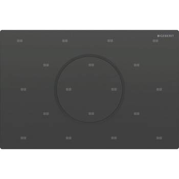 Przycisk uruchamiający Geberit Sigma10 do systemu spłukiwania WC z elektronicznym uruchamianiem spłukiwania, okrągły: Płyta: czarny, Pierścień ozdobny: czarny mat