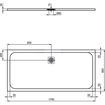 ULTRAFLAT S BRODZIK 170X80 JET BLK