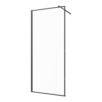 Kabina walk-in szkło w ramie czarnej profil czarny