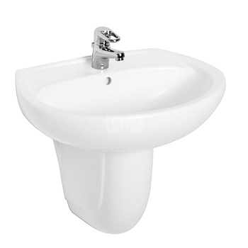 Umywalka Koło Idol, B55cm, H18cm, T43cm, z otworem na baterię, z przelewem