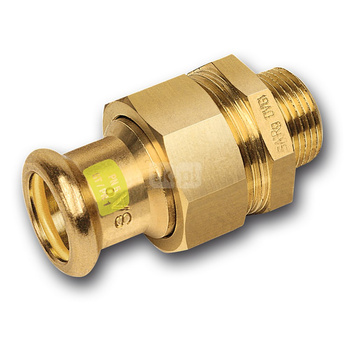 Śrubunek SANHA Press Gas trzyczęściowy, Cu, 42 mm x 1 1/2'' (zw x GZ)