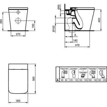 Miska WC stojąca IDEAL STANDARD BLEND CUBE