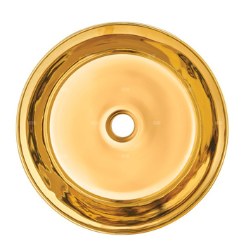 Umywalka nablatowa KOS czarno/złoty połysk