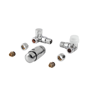 PHA-038 Kpl. termostatyczny "prawy" z nastawą wstępną do podłączenia grzejnika łazienkowego chrom