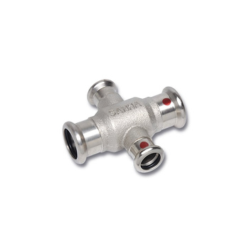 Czwórnik Concept By SANHA Therm jednopłaszczyznowy stal 18 mm x 18 mm x 12 mm x 12 mm, zw x zw x zw x zw