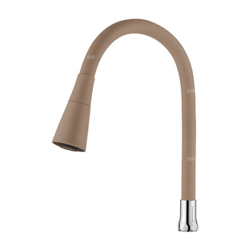 Dwufunkcyjna elastyczna wylewka do baterii, beżowy / chrom