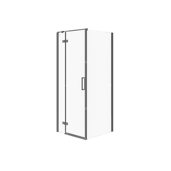 KABINA PRYSZNICOWA NAROŻNA CITY CZARNA 80X80X195 LEWA SZKŁO TRANSPAREN