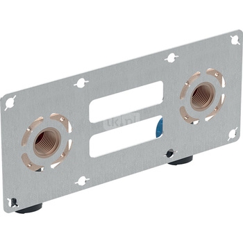 Zestaw kolanek przyłączeniowych Geberit FlowFit 90 st. podwójnych: Materiał=Brąz bezołowiowy (CuSn4Zn2PS), d=16mm, Rp=1/2 ", L1=4.7cm, AD=15cm