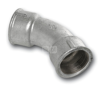 Łuk 45' SANHA 41#, żeliwo (cynk/nikiel) (ocynk), 1 1/2'' (GW)