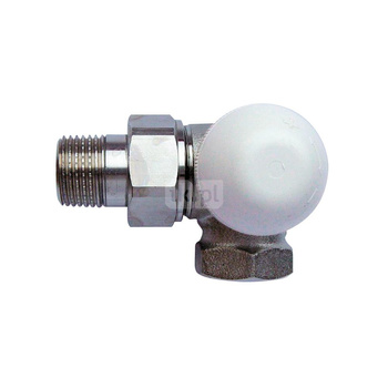 Zawór grzejnikowy termostatyczny HERZ TS-98-VH kątowy cd z nastawą wstępną, połączenie 1/2'' (niklowanie)