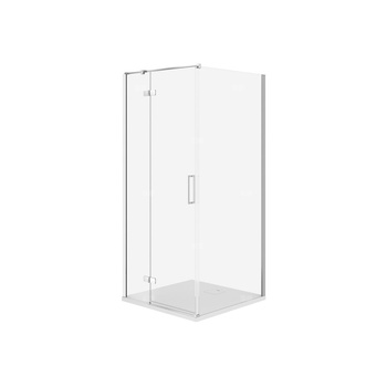 SET C528 KABINA CITY LEWA CHROM 80X80X195+TAKO SLIM BIAŁY WIR