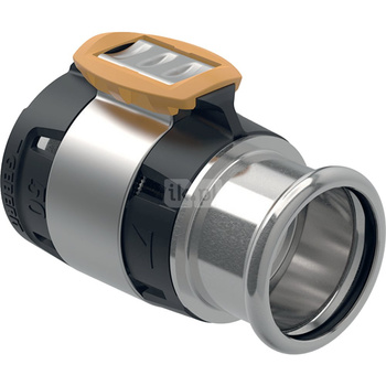 Złączka przejściowa GEBERIT FlowFit, stal crnimo 1.4401, 63 mm x 54 mm (łącznik zaprasowywany x mufa zaprasowywana)