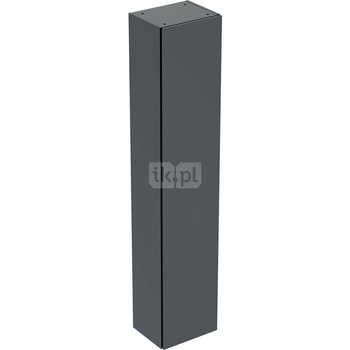 Wysoka szafka Geberit, z jednymi drzwiami: 36x180cm, Korpus i front: czarny / lakierowany matowy