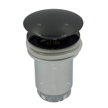 Korek click-clack, mosiężny, uniwersalny, duży grzybek, czarny połysk