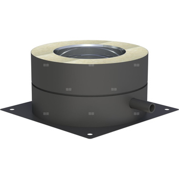 Płyta fundamentowa fi 150mm z odpływem skroplin w bok lakierowana na czarno w bok lakierowana na czarno