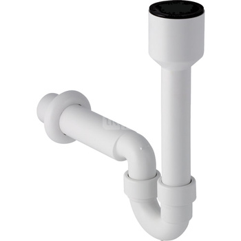 Syfon rurowy Geberit do miski zlewowej, z rozetką, wylot poziomy: d=50mm, Biały-alpin