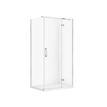 SET C600 KABINA CITY PRAWA CHROM 100X80X195+TAKO SLIM BIAŁY WIR