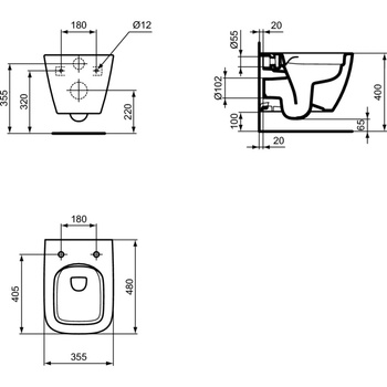 Miska WC wisząca IDEAL STANDARD porcelana szklista biała