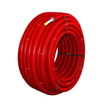 Rura wielowarstwowa QIK PE-RT II/AL/PE-RT II 16x2 kręgi 50m w izolacji 9mm kolor czerwony