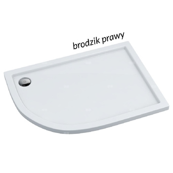 Brodzik kompozytowy Stabilsound Plus® Corrina 85x120x5 cm R55, asymetryczny prawy