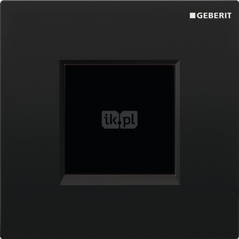 Elektroniczny zawór spłukujący Geberit do pisuaru, zasilanie 230V, Typ 20, czarny-chrom bł.-czarny, prostokątny