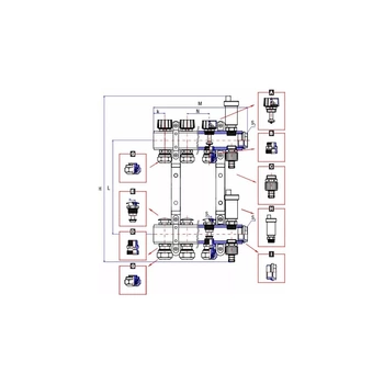 Rozdzielacz ogrzewania RUMET 71B 4 obwodowy
