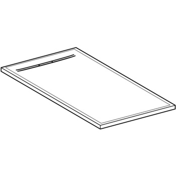 Brodzik prostokątny Geberit Sestra: 140x80x4cm, Biały / Struktura łupka