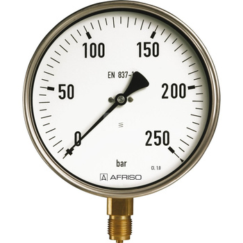 Manometr z rurką Bourdona AFRISO RF przemysłowy D411 0/1000 bar G1/2B ekscentryczne fi 100 mm, kl. 1,0%