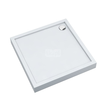 Brodzik akrylowy zintegrowany z nośnikiem Stabilsound Plus® oraz obudową akrylową przeciągniętą do podłogi Competia New 80x80x12 cm, kwadratowy