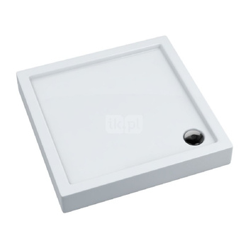 Brodzik akrylowy zintegrowany z nośnikiem Stabilsound Plus® oraz obudową akrylową przeciągniętą do podłogi Competia 80x80x14 cm, kwadratowy