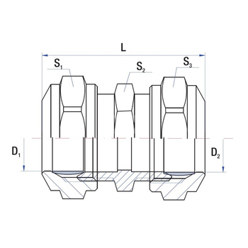 Złącze dwójnik proste RUMET zaciskowe FI 10 x FI 10 mosiądz