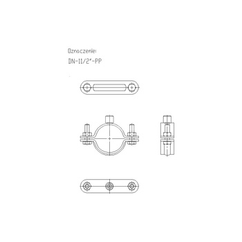 Obejma mocująca masywna NICZUK DN 48-52 mm 11/2 (ocynk galwaniczny)