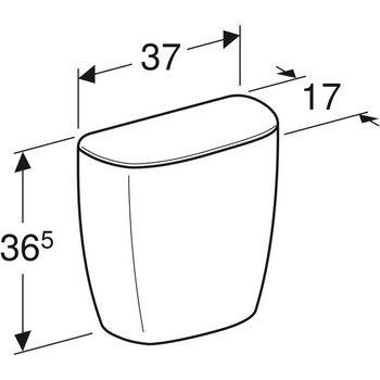 Spłuczka nasadzana Koło Rekord, spłukiwanie dwudzielne, przyłącze wody z boku, do WC, Rimfree: Biały