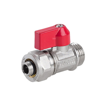 Zawór kulowy PERFEXIM PHA-019/D mosiądz niklowany, PN16 1/2'' GZ x zw, uchwyt: dźwignia (niebieska)