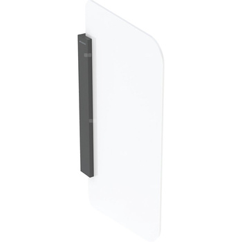 Ścianka międzypisuarowa Geberit ze szkła: Mocowanie: czarny / mat, Szkło: białe / satynowane