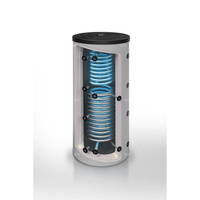 Zbiornik buforowy czarny z wężownicą nierdzewną, przepływową + jedna wężownica czarna - Joule -THERMAL STORE BLACK 1 - 500l