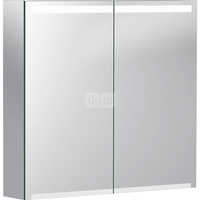 Szafka z lustrem Geberit Option z oświetleniem, z dwoma drzwiami: 75x70x15cm, Korpus: lustrzany z zewnątrz, Drzwi: lustrzane wewnątrz i z zewnątrz