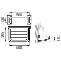 METALIA HELP siedzisko prysznicowe składane, białe