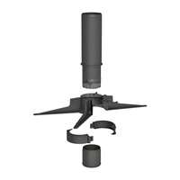 Rura końcowa z zawiesiem Concept By JEREMIAS (pp-flex) ZZ x ZW 80 x 80 mm, kolor czarny