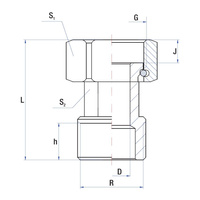 Śrubunek RUMET mosiądz 1 1/4'' x 1 1/4'' (gw x gz), 55 mm