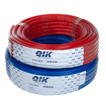 Rura wielowarstwowa QIK PE-RT II/AL/PE-RT II 26x3mm izolacja: INFLEX-BCK 9mm (kolor izolacji czerwony) - kręgi 50m