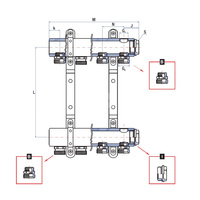 Rozdzielacz ogrzewania RUMET EKO45B 5 obwodowy