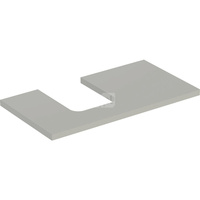 Blat pod umywalkę Geberit ONE z wycięciem, do umywalki nablatowej w kształcie misy: B=89.4cm, Greige, Lakierowany matowy, Przekrój=Lewa strona