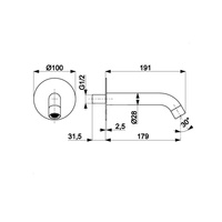 Wylot wannowy MOZA podtynkowy, złoty szczotkowany pvd