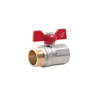 Zawór kulowy PERFEXIM KX04 mosiądz niklowany, PN30 3/4'' GZ x GW, uchwyt: motylek