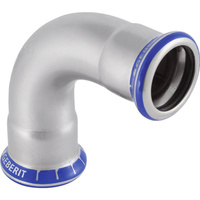 Kolano 90' GEBERIT Mapress Edelstahl, stal nierdzewna, 42 mm, DN 40 x 42 mm x DN 40 (mufa zaprasowywana x mufa zaprasowywana), (głębokość: 50 mm) z uszczelką