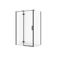 SET C577 KABINA CITY LEWA CZARNA 120X90X195+TAKO SLIM BIAŁY WIR