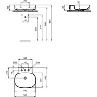LINDA-X Umywalka 50 3TH NOF GRND GLS