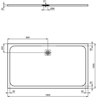 ULTRAFLAT S Brodzik 180x100 PURE WH RECT