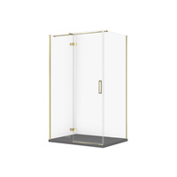 SET C589 KABINA CITY LEWA ZŁOTA 120X90X195+TAKO SLIM SZARY MAT WIR